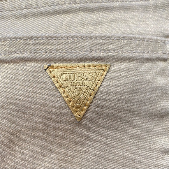 Gold Cropped Jeans size 28 - Picture 6 of 9